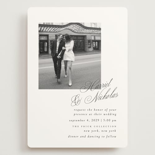 This is a noir slate wedding invitations with standard by Ana de Sousa called written with love printing on signature in grand