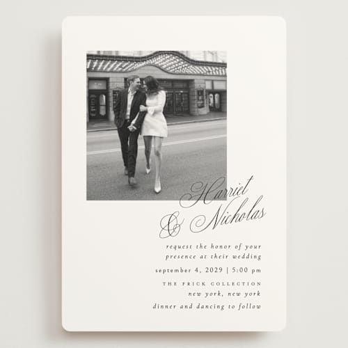 This is a noir slate wedding invitations with standard by Ana de Sousa called written with love printing on signature in grand