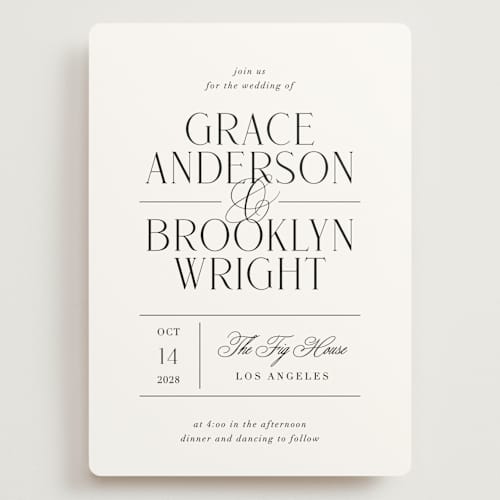 This is a caviar wedding invitations with standard by Olivia Raufman called grand scale printing on signature in grand