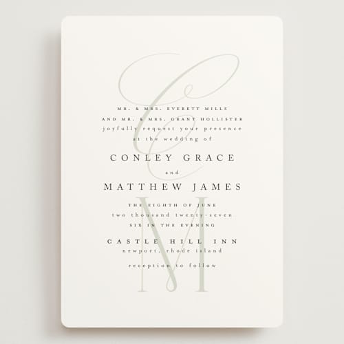This is a leaf wedding invitations with standard by Kristie Kern called conley printing on signature in grand