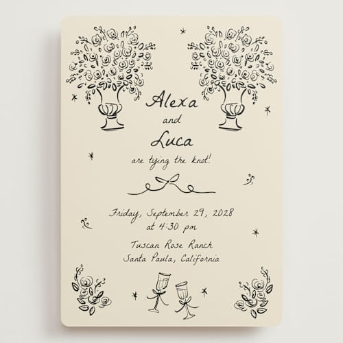 This is a vanilla wedding invitations with standard by Ani Somi called roses printing on signature in grand