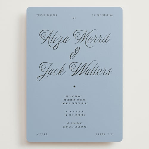 This is a sky wedding invitations with standard by Blustery August called cheers printing on signature in grand