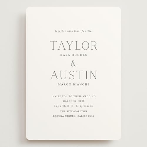This is a cotton wedding invitations with standard by Vanessa Doyle called in love printing on signature in grand