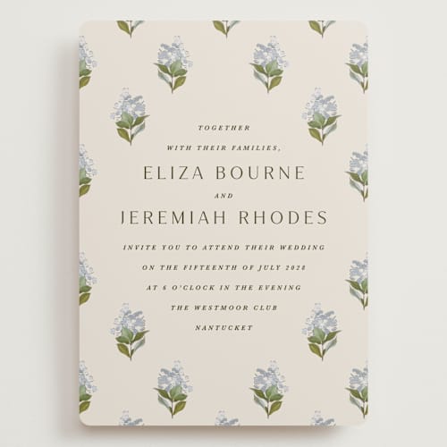 This is a almond wedding invitations with standard by Olivia Kanaley Inman called blockprint printing on signature in grand