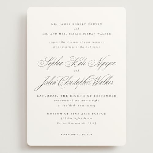 This is a classique wedding invitations with standard by Design Lotus called from this moment on printing on signature in grand