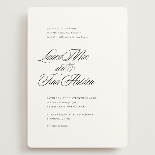 This is a linen wedding invitations with standard by Cindy Reynolds called sophistique printing on signature in grand