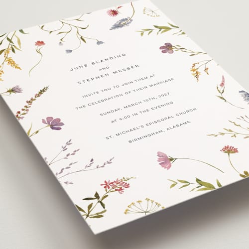 This is a sherbert petite wedding invitations with standard by Erin Hodges called untied printing on signature in petite