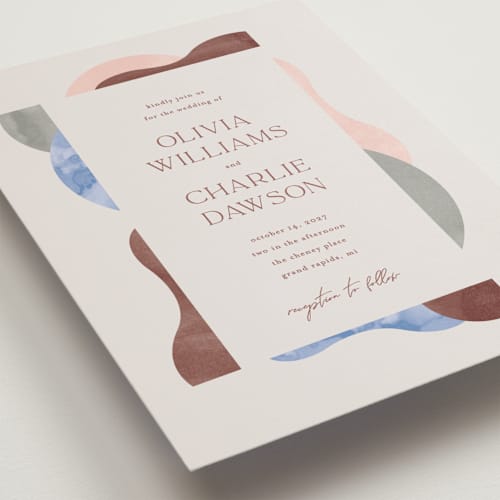 This is a coastal petite wedding invitations with standard by Pixel and Hank called deconstruct printing on signature in petite