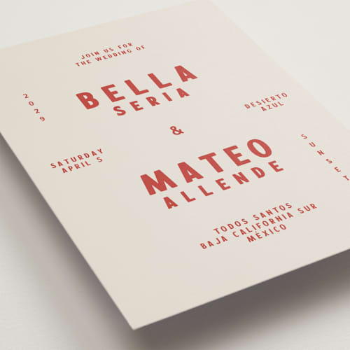 This is a sierra petite wedding invitations with standard by Ani Somi called coyota printing on signature in petite