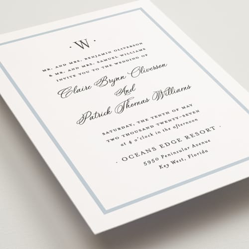This is a hydrangea petite wedding invitations with standard by Carolyn MacLaren called dotted classic printing on signature in petite