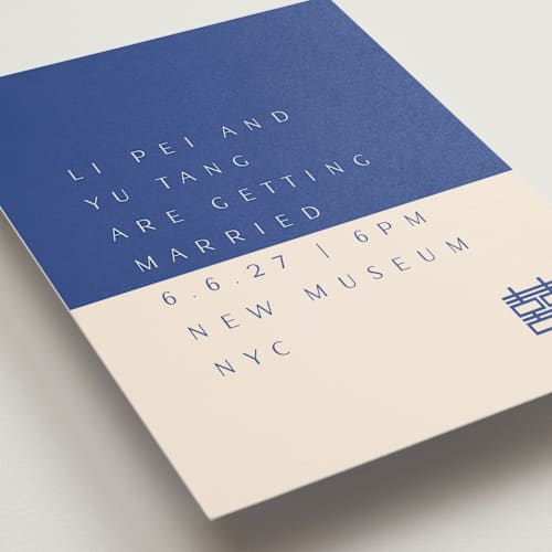 This is a marseille bleu petite wedding invitations with standard by Deborah Chou called two toned printing on signature in petite