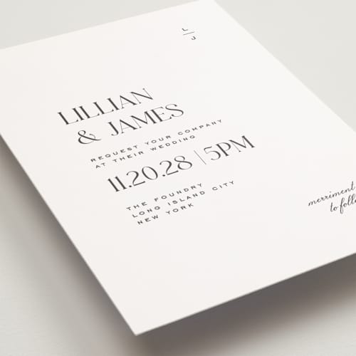 This is a diamond petite wedding invitations with standard by Heather Cairl called clarity printing on signature in petite