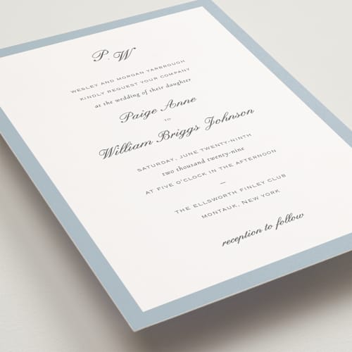 This is a sky petite wedding invitations with standard by Sara Hicks Malone called briland printing on signature in petite