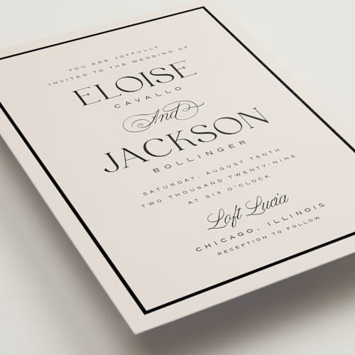 This is a onyx petite wedding invitations with standard by Laura Hankins called galleria printing on signature in petite
