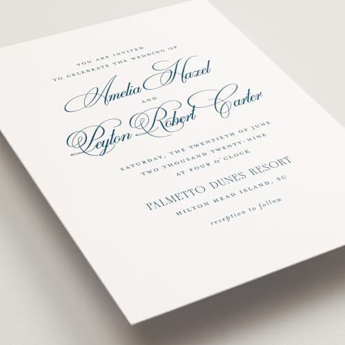 This is a ocean petite wedding invitations with standard by Kelly Schmidt called hilton printing on signature in petite