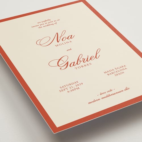 This is a cherry petite wedding invitations with standard by Ani Somi called borders printing on signature in petite