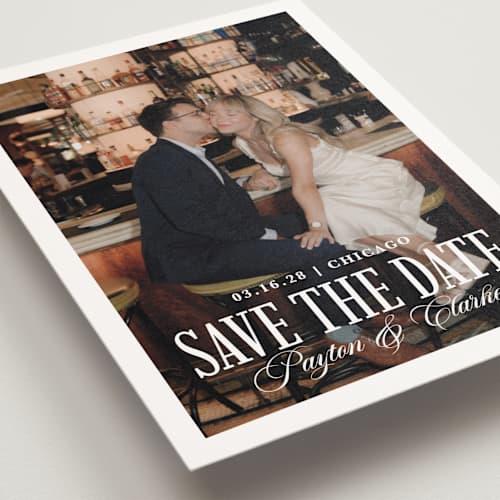 This is a milan save the date postcards with standard by chocomocacino called kroštule printing on signature in postcard