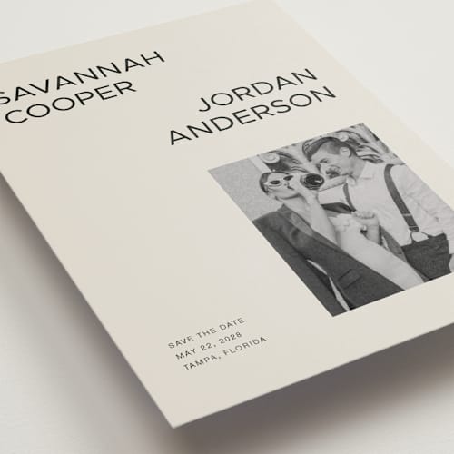 This is a champagne save the date postcards with standard by seulghi called you & i printing on signature in postcard