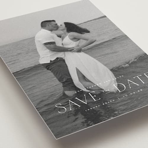 This is a cloud save the date postcards with standard by Wildfield Paper Co called summer love printing on signature in postcard