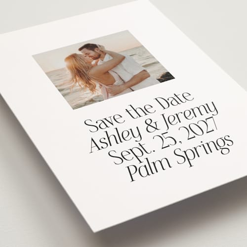 This is a cloud save the date postcards with standard by Heather Schertzer called miami printing on signature in postcard