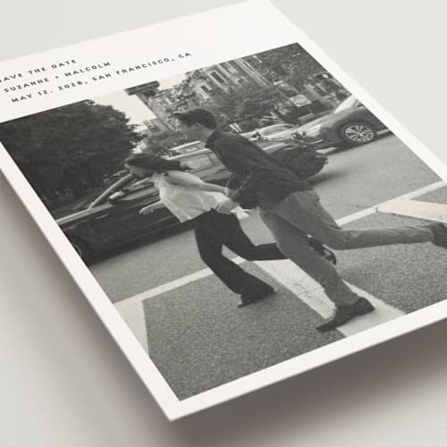 This is a fog save the date postcards with standard by Sumak Studio called simple printing on signature in postcard