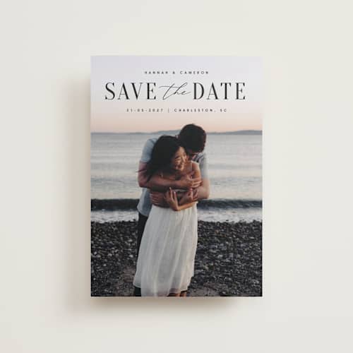 This is a ink petite save the dates with standard by Zani van Zyl called danielle printing on recycled smooth signature in petite