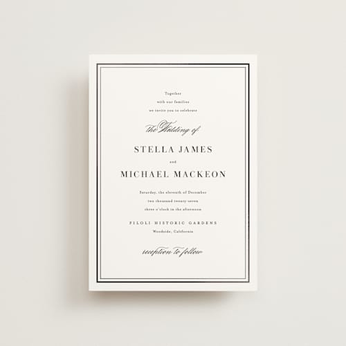 This is a cotton petite wedding invitations with foil pressed by Jennifer Postorino called polished printing on signature in petite