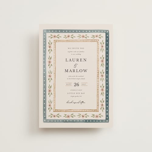 This is a sea petite wedding invitations with standard by leslie hamer called americana printing on signature in petite