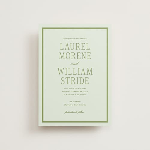 This is a forest petite wedding invitations with standard by Sara Hicks Malone called dewberry printing on signature in petite