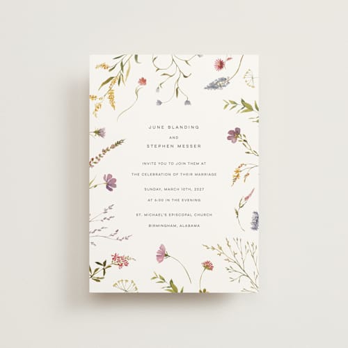 This is a sherbert petite wedding invitations with standard by Erin Hodges called untied printing on signature in petite