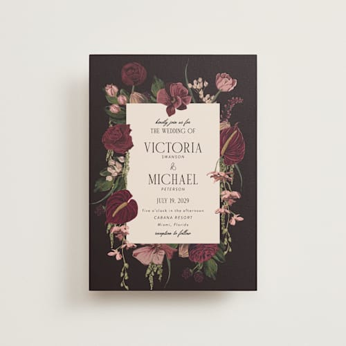 This is a merlota petite wedding invitations with standard by Susan Moyal called romantics printing on signature in petite