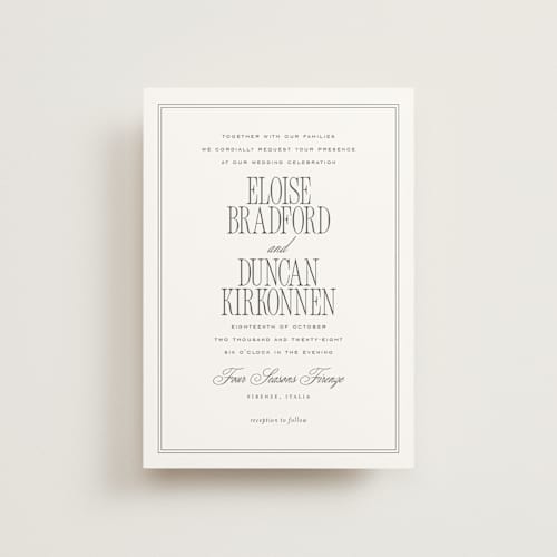 This is a sugar petite wedding invitations with standard by chocomocacino called ris al’amande printing on signature in petite