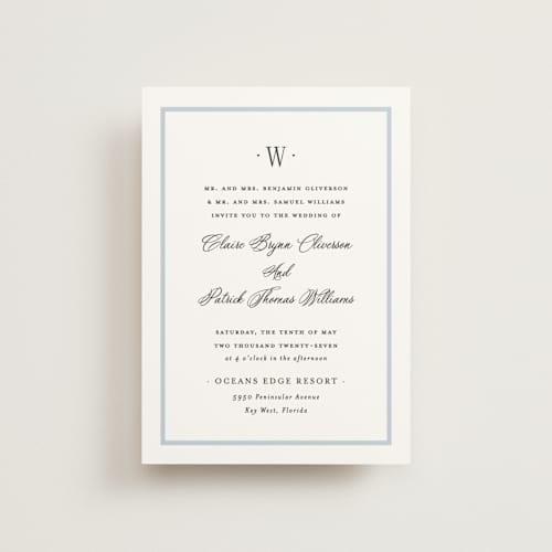 This is a hydrangea petite wedding invitations with standard by Carolyn MacLaren called dotted classic printing on signature in petite