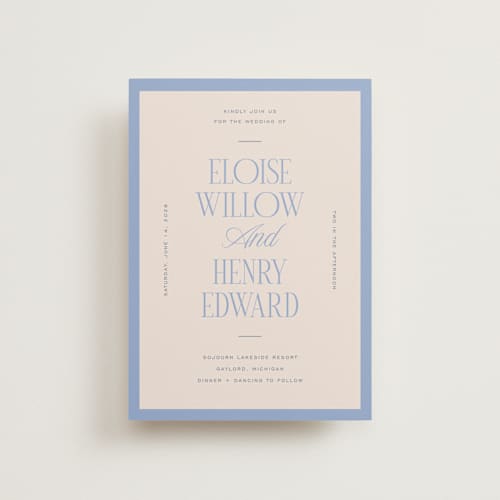 This is a canopy petite wedding invitations with standard by Pixel and Hank called threaded printing on signature in petite