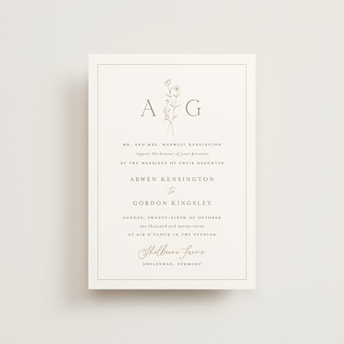 This is a chiffon petite wedding invitations with standard by chocomocacino called kouignette printing on signature in petite