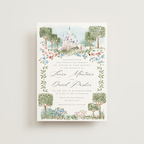 This is a spring petite wedding invitations with standard by Petra Kern called disney's once upon in a dream printing on signature in petite