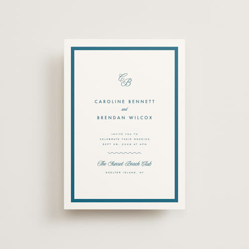 This is a ocean petite wedding invitations with standard by Kelly Schmidt called coast printing on signature in petite