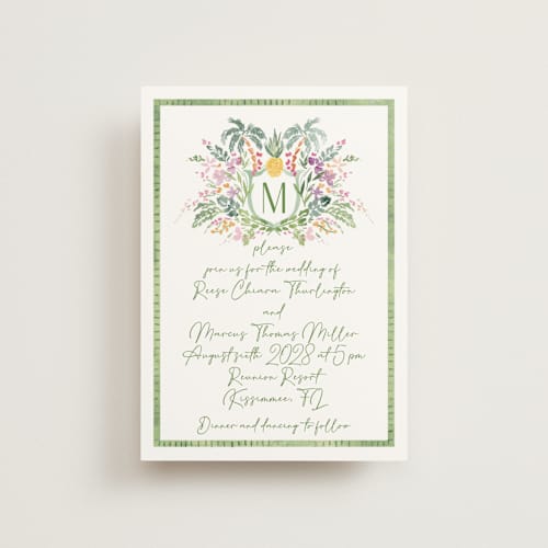 This is a jungle petite wedding invitations with standard by Petra Kern called tropical dreams printing on signature in petite