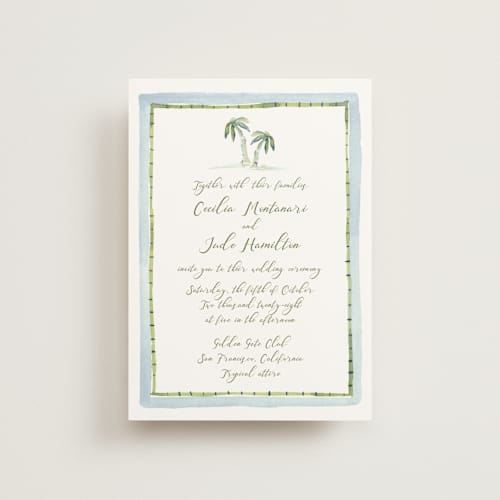 This is a celeste petite wedding invitations with standard by Pati Cascino called alento printing on signature in petite