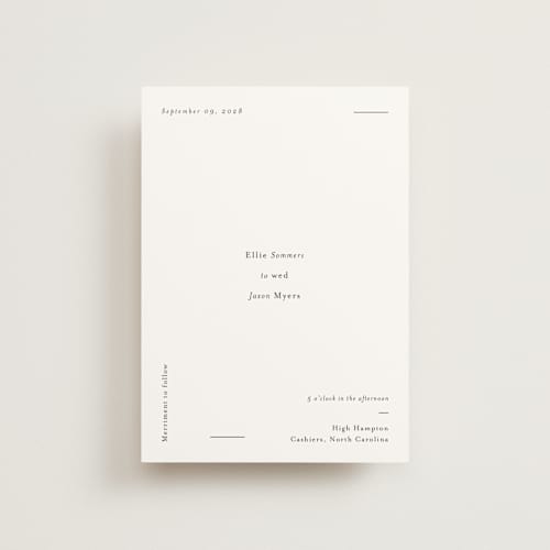 This is a ink petite wedding invitations with standard by Blustery August called tuscany printing on signature in petite