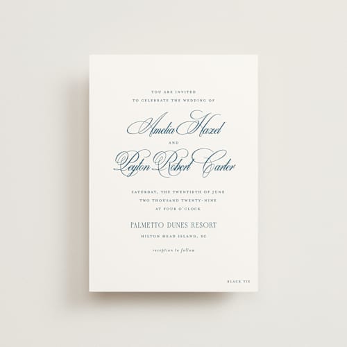 This is a ocean petite wedding invitations with standard by Kelly Schmidt called hilton printing on signature in petite