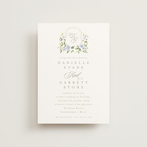 This is a sky petite wedding invitations with standard by Everett Paper Goods called ocean point printing on signature in petite