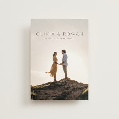 This is a midnight save the date postcards with standard by Shirley Lin Schneider called classic elegance printing on signature in postcard