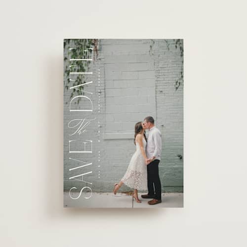 This is a quartz save the date postcards with standard by Kristie Kern called aside printing on signature in postcard