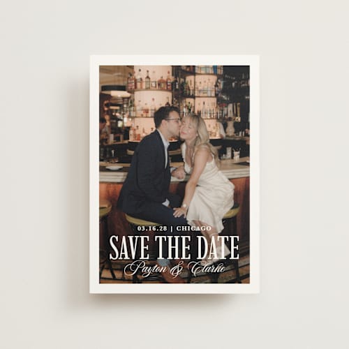 This is a milan save the date postcards with standard by chocomocacino called kroštule printing on signature in postcard