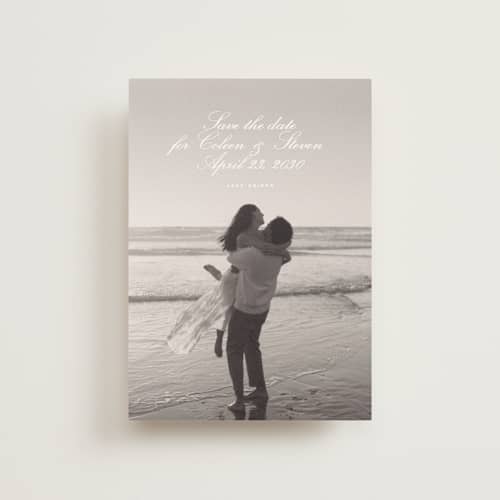 This is a ice save the date postcards with standard by chocomocacino called wakayu printing on signature in postcard