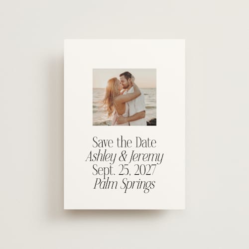 This is a cloud save the date postcards with standard by Heather Schertzer called miami printing on signature in postcard