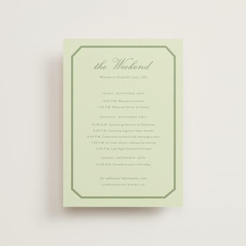 This is a mint ceremony reception essentials with standard by Sara Hicks Malone called montgomery printing on signature in petite