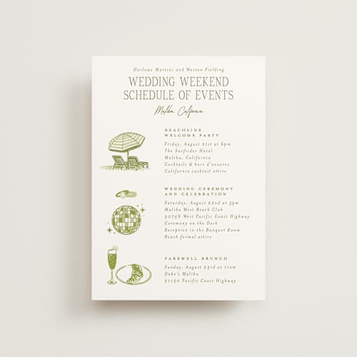 This is a palm ceremony reception essentials with standard by Jenna Holcomb called west coast toile printing on signature in petite