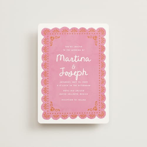 This is a carnation petite wedding invitations with standard by Itsy Belle Studio called vienes printing on signature in petite